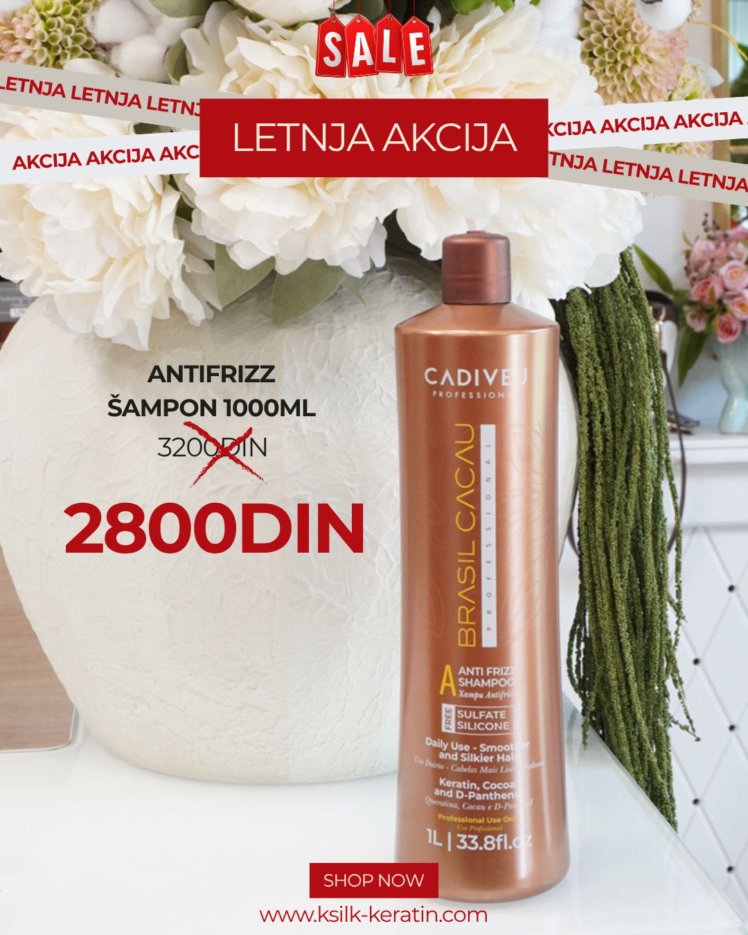Ksilk Keratin Brasil Cacau Anti Frizz Šampon 1 Brasil Cacau Anti Frizz Šampon
